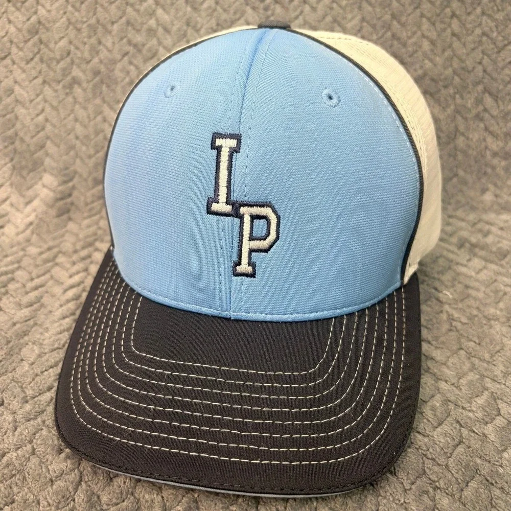 Richardson 172 Trucker Hat Light Blue White Mesh IP Logo Cap LG-XL